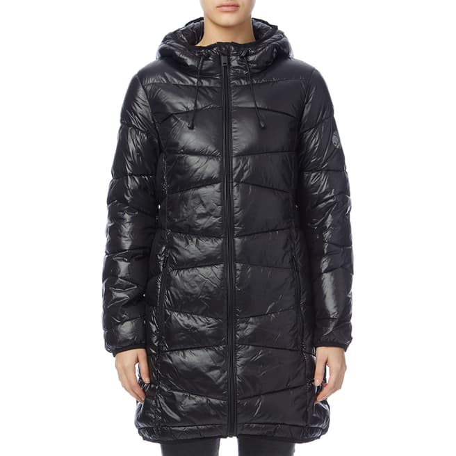 DKNY Black Zip Packable Puffer Coat