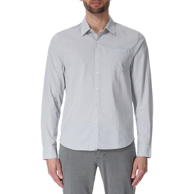 James Perse Grey Needle Stripe Cotton Shirt