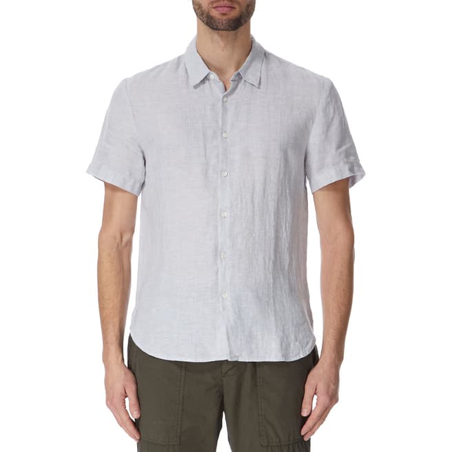 James Perse Mid Grey Short Sleeve Linen Shirt