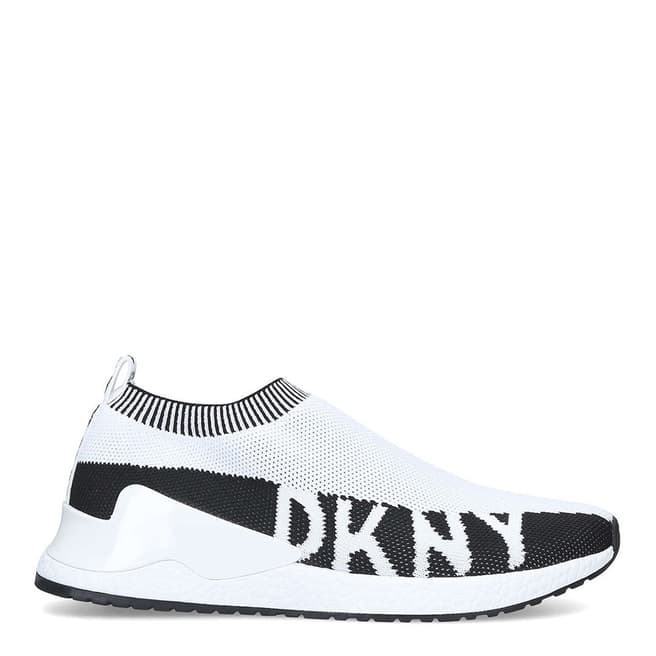 DKNY White & Black Rini Slip On Sneakers