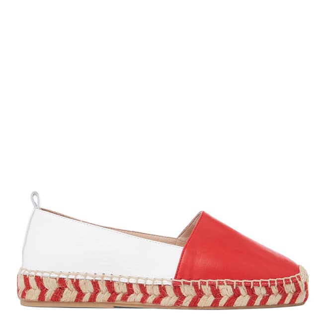 Laycuna London Red/White Leather Spanish Espadrilles