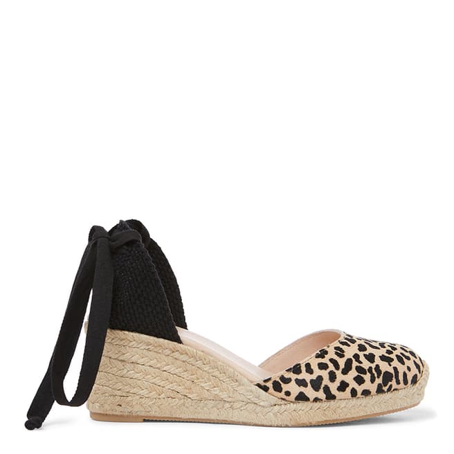 Laycuna London Leopard Suede Low Wedge Spanish Espadrilles