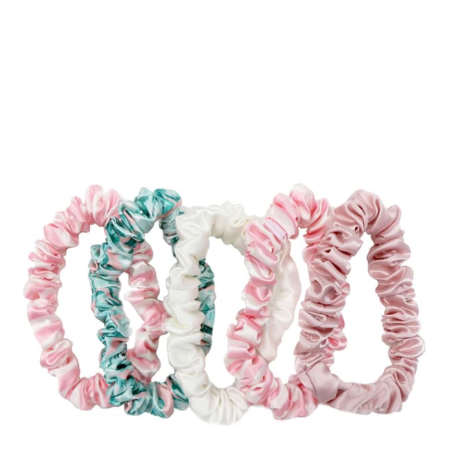 Slip Pack of 5 Silk Mid Scrunchies, Cali Collection