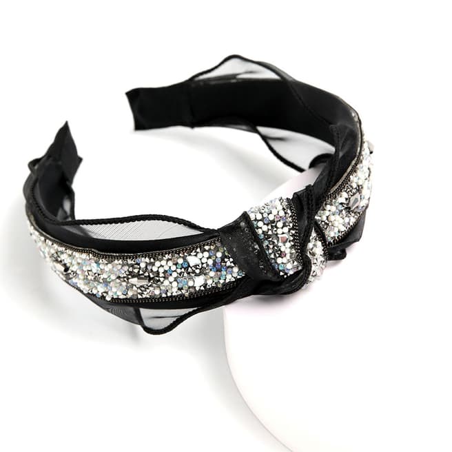 Amrita Singh Black/Silver Embellished Headband