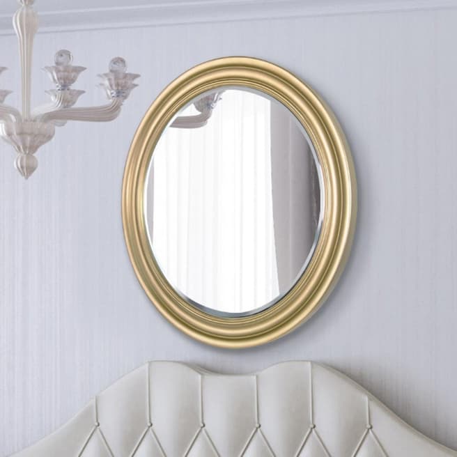 Milton Manor Gold Melbury Elegant Modern Bevelled Round Mirror 96x96cm