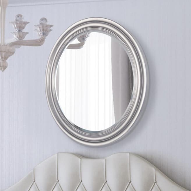 Milton Manor Silver Melbury Elegant Modern Bevelled Round Mirror 96x96cm