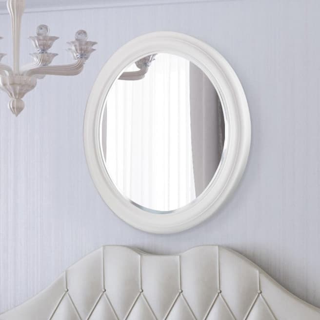 Milton Manor White Melbury Elegant Modern Bevelled Round Mirror 96x96cm