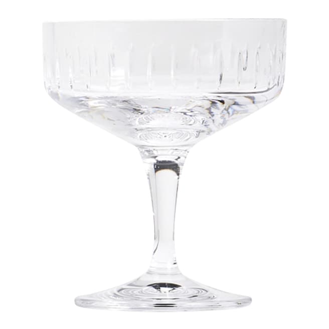 Soho Home Set of 6 Roebling Cut Crystal Coupe Glasses