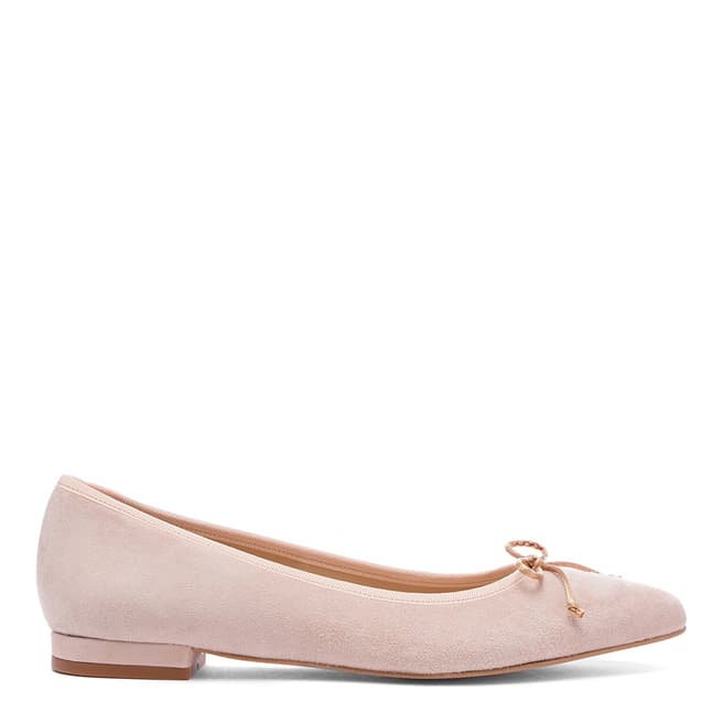 French Sole Pink Suede Penelope Pointed Ballerinas