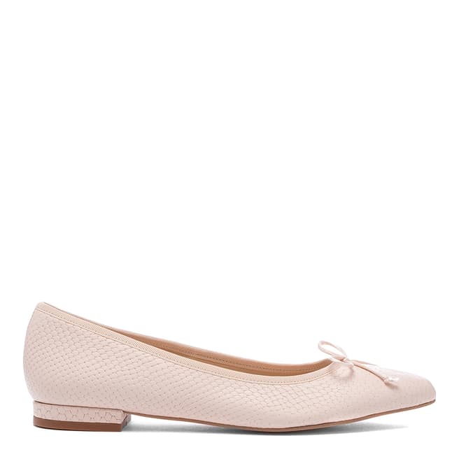 French Sole Pink Snake Leather Penelope Pointed Ballerinas