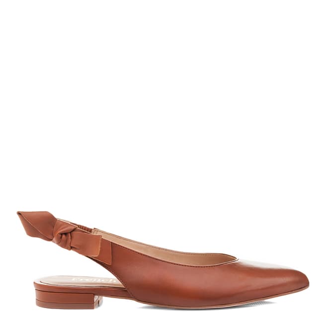 French Sole Tan Penelope Mule Pointed Ballerinas