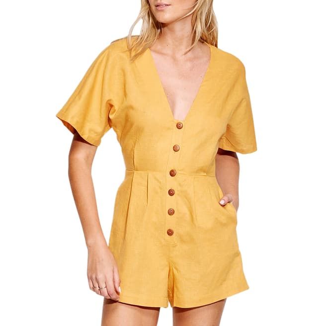 Seafolly Gold Cut Copy Button Front Playsuit