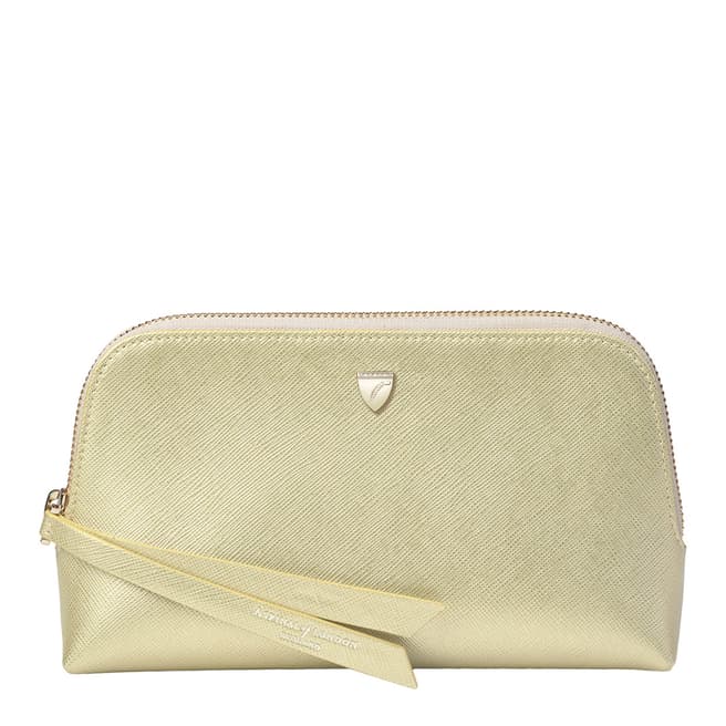 Aspinal of London Gold Carrera Small Essential Cosmetic Case