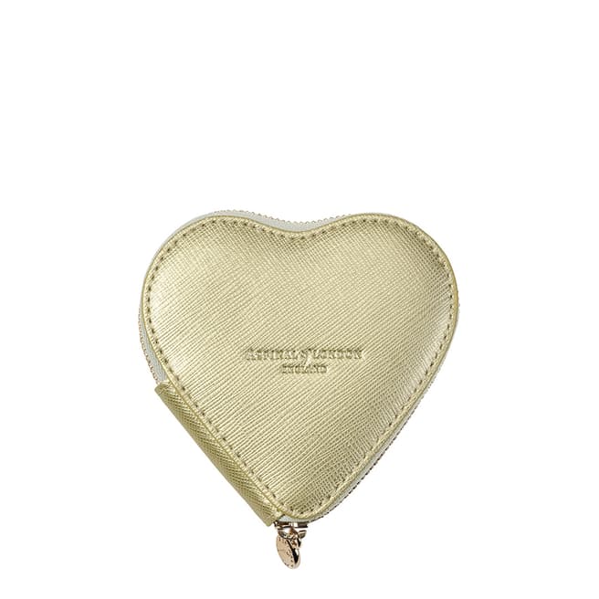 Aspinal of London Gold Carrera Heart Coin Purse