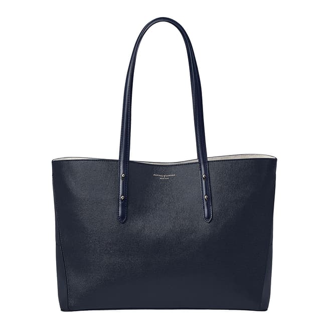 Aspinal of London Navy Saffiano Regent A Tote