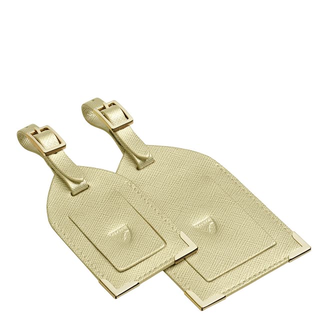 Aspinal of London Set of 2 Gold Luggage Tags