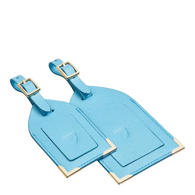 Aspinal of London Set of 2 Bright Blue Luggage Tags