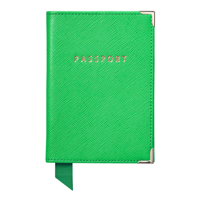 Aspinal of London Bright Green Carrera Passport Cover