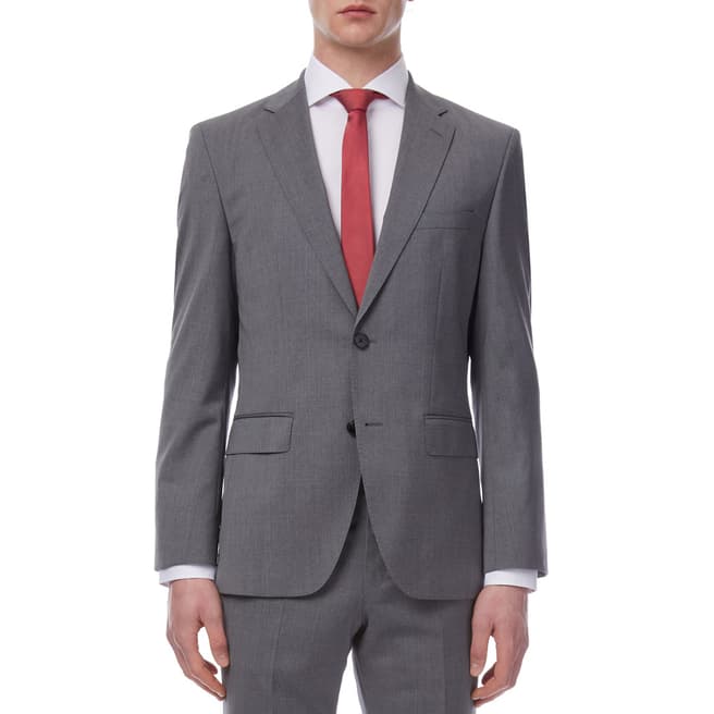HUGO Grey Johnstons Regular Wool Suit Jacket