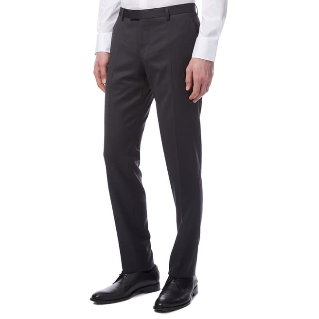 BOSS Charcoal Court Wool Suit Trousers