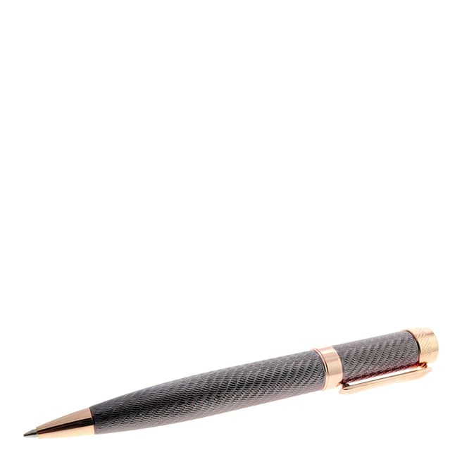 Tateossian Brown and Rose Gold Corto Wave Pen
