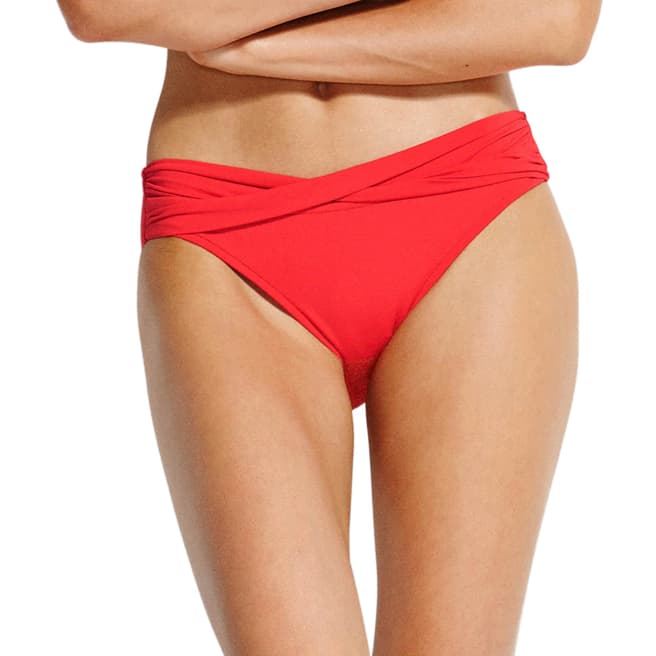 Seafolly Chilli Red Twist Band Hipster Brief