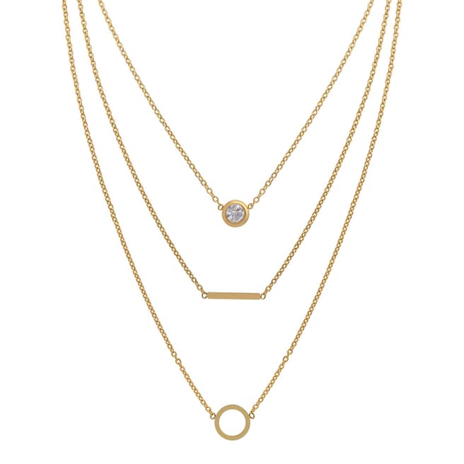 Liv Oliver 18K Gold Multi Shape Layer Necklace
