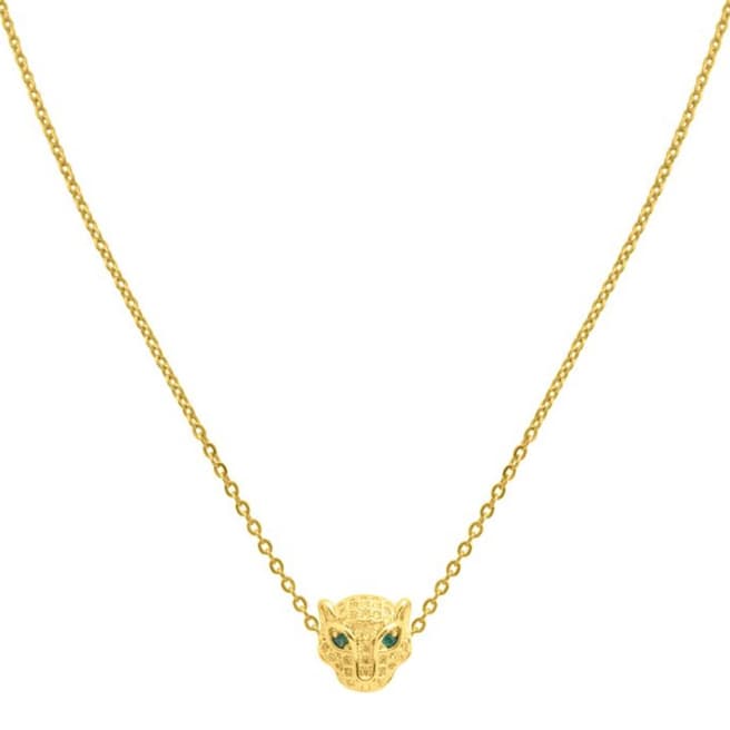 Liv Oliver 18K Gold Panther Embelished Necklace