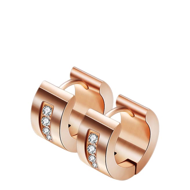 Liv Oliver 18K Rose Gold Cz Huggie Earrings