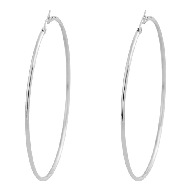 Liv Oliver Silver Plated Large Hoop Earrings