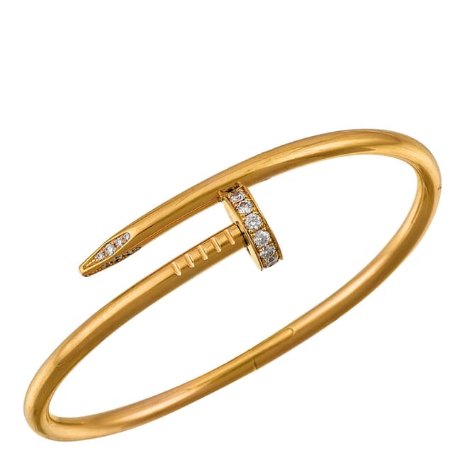 Chloe Collection by Liv Oliver 18K Gold Plated Nail Head Embelished Bangle
