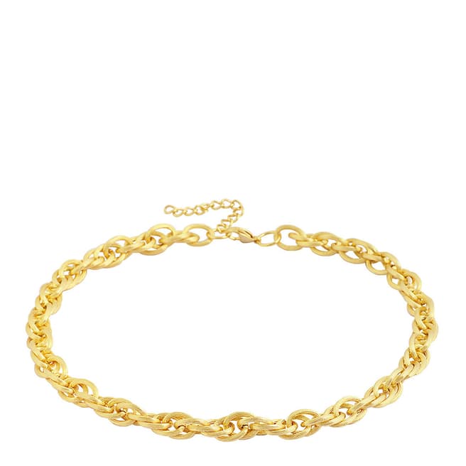 Liv Oliver 18K Gold Textured Link Necklace