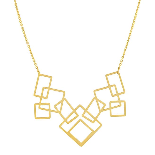 Liv Oliver 18K Gold Plated Geometric Shape Necklace