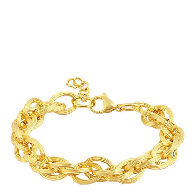 Liv Oliver 18K Gold Plated Textured Link Bracelet