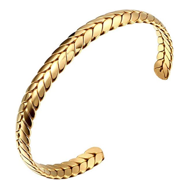Stephen Oliver 18K Gold Plated Textured Cuff Bangle