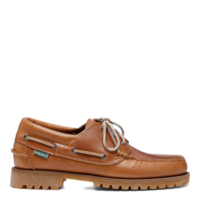 Sebago Tan Acadia Leather Boat Shoes