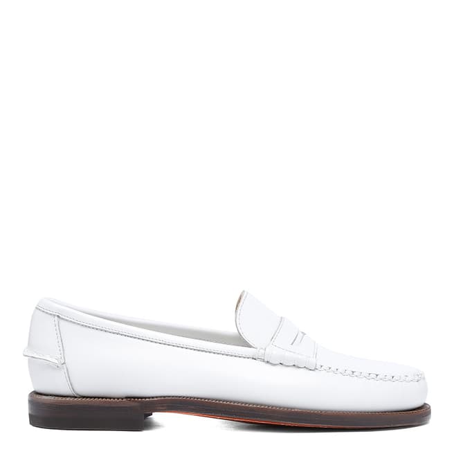 Sebago White Classic Dan Pop Leather Loafers