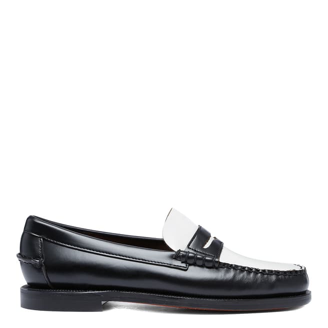 Sebago Black/White Classic Dan Leather Loafers