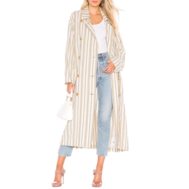 Free People White/Beige Sweet Melody Trench