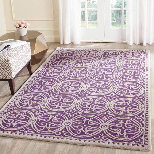 Safavieh Purple / Ivory Marina Textured Area Rug, 121x182 cm