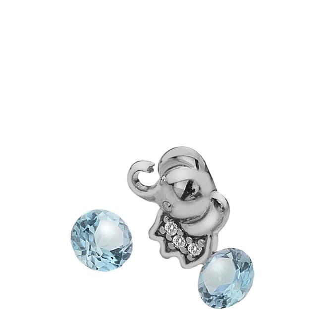 Anais Paris by Hot Diamonds Elephant Charm with Blue Topaz Cabochons
