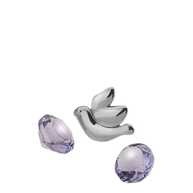 Anais Paris by Hot Diamonds Dove Charm with Amethyst Cabochons