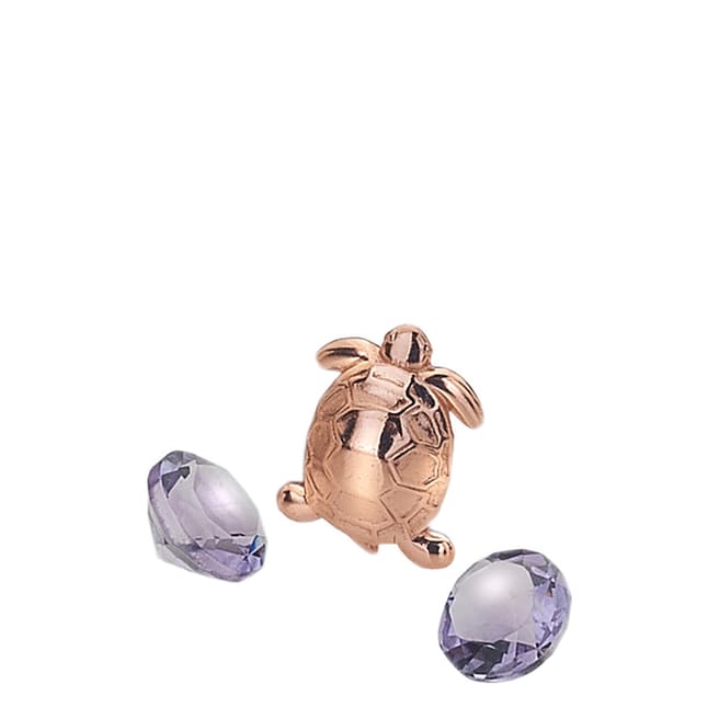 Anais Paris by Hot Diamonds Rose Gold Plated Turtle Charm with Amethyst Cabochons