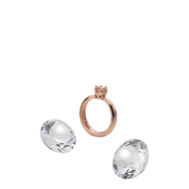 Anais Paris by Hot Diamonds Rose Gold Plated Ring Charm with White Topaz Cabochons