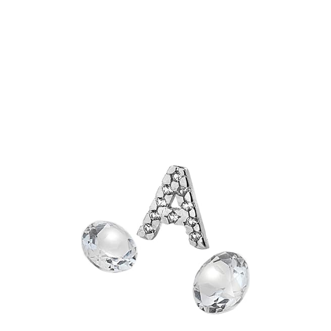 Anais Paris by Hot Diamonds Silver Letter A Charm with White Topaz Cabochons