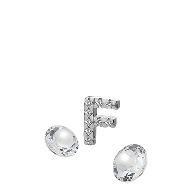 Anais Paris by Hot Diamonds Silver Letter F Charm with White Topaz Cabochons