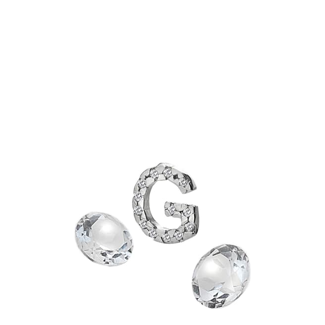 Anais Paris by Hot Diamonds Silver Letter G Charm with White Topaz Cabochons