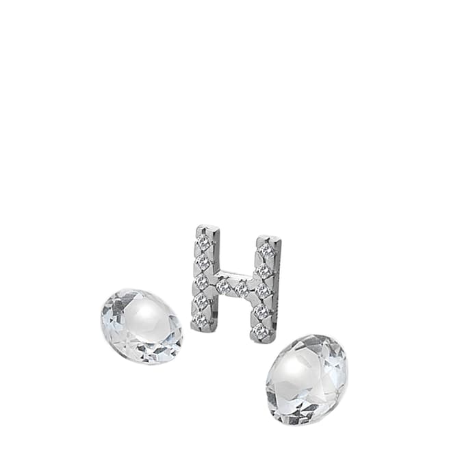Anais Paris by Hot Diamonds Silver Letter H Charm with White Topaz Cabochons