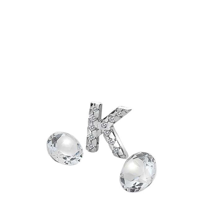Anais Paris by Hot Diamonds Silver Letter K Charm with White Topaz Cabochons