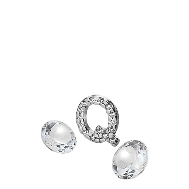 Anais Paris by Hot Diamonds Silver Letter Q Charm with White Topaz Cabochons